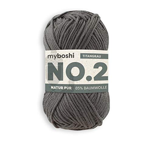 myboshi Kapok-Wolle Grey Baby & Amigurumi, 50g/100m, vegan, 60 Grad waschbar